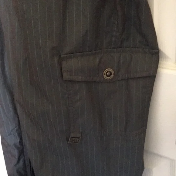 Roxy Snow coveralls. Taupe/turquoise pinstripes. Onesie. Hood/faux fur. Size S. - Picture 6 of 15